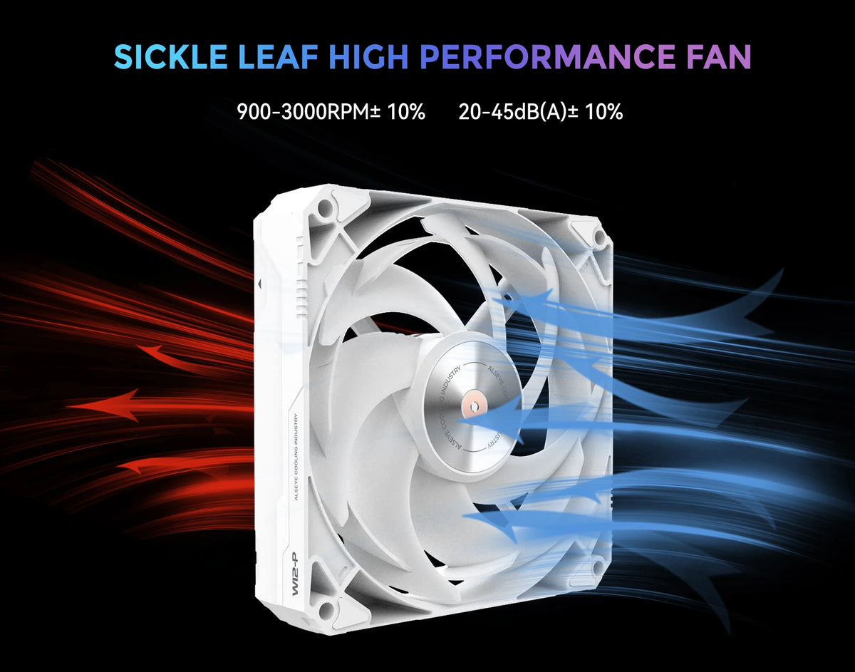 ALSEYE W12P 12CM Case Cooling Fan with ARGB Synchronization PWM Intelligent Temperature Control Silent 900-3000RPM