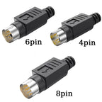 DIY for Soldering Cables Mini DIN Connector S-Video Terminal Circular 8/6/4 Pin Male With Plastic Handle Adapter Socket