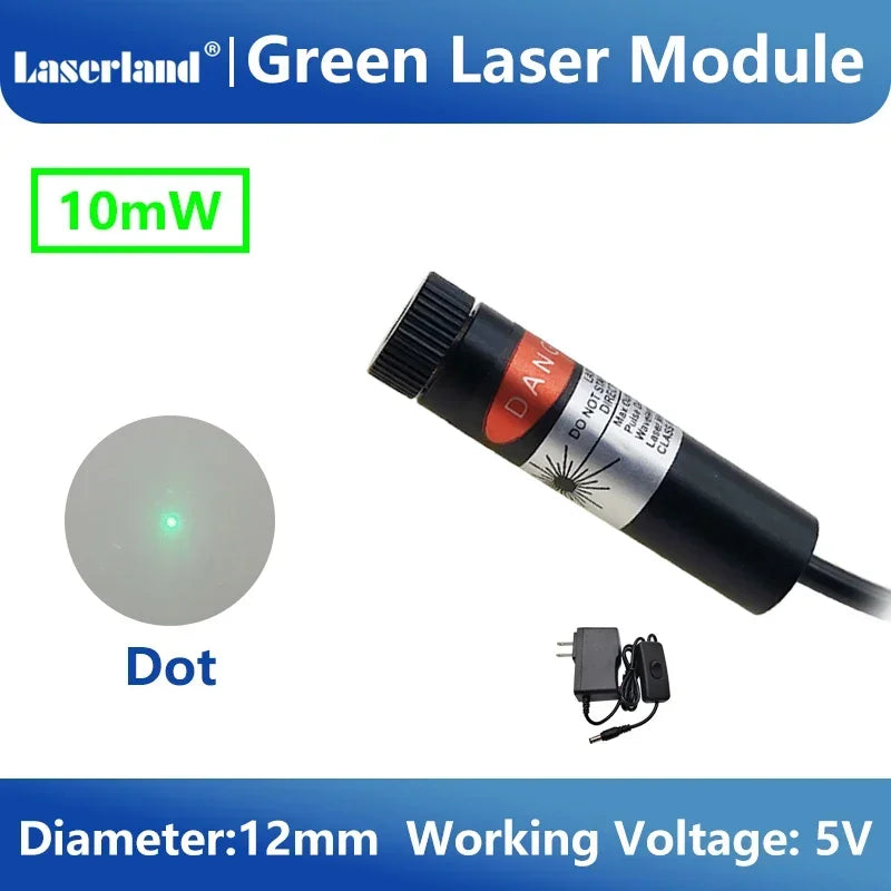Green Laser Diode Module 10mW Dot Line Cross Projector for Alignment of Cloth Cutting Location