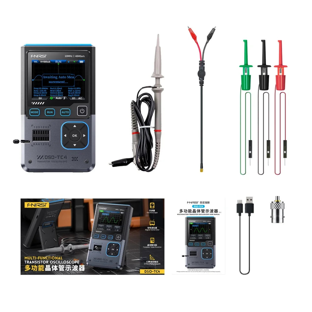 FNIRSI-1014D 1013D TC3 Oscilloscope 3-in-1 Dual Channel Input Signal Generator 100MHz * 2 Analog Bandwidth 1GSA/s Sampling Rate