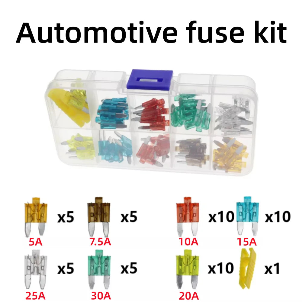 Profile Medium Mini Micro2 Size Blade Type Car Fuse Assortment 5/7.5/10/15/20/25/30/35A Fuse Set Auto Car Truck with Box Clip