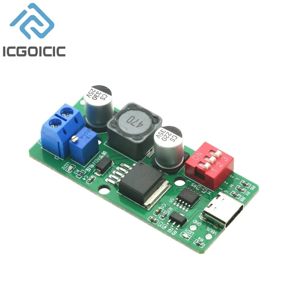USB-C PD Trigger Module – Selectable 5V/9V/12V/15V/18V Output, PD Sink Board for Charger Testing & DIY Power Supply