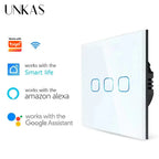 Smart Switches 1/2/3 Gang Wifi Touch Light Wall Sensor Switch Works with Tuya Control Smart Life Google Alexa Alice Yandex