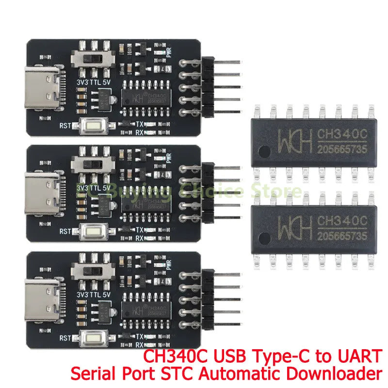 5pcs/1pc CH340C STC ISP Microcontroller Program Automatically Downloads Programmer Module USB Type-C to UART Serial Port Board