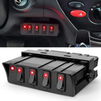 Nilight 4/6 Gang SPST Rocker Switch Panel, 12V 24V 20A Toggle Switch Box, Heavy Duty Control Panel for Automotive, Marine, RV & SUV