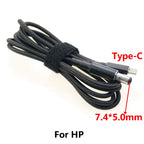 1Pcs Type C Male to DC 7.4*5.0mm 100W 5A PD Decoy Trigger Adapter Cable USB-C PD Chip Charging Line for HP Dell Notebook