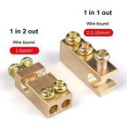 T‑Type Wire Connector ZK Terminal Splitter I-type Brass Clamp Electrical Wire Junction Box for Household Lighting Socket Wiring