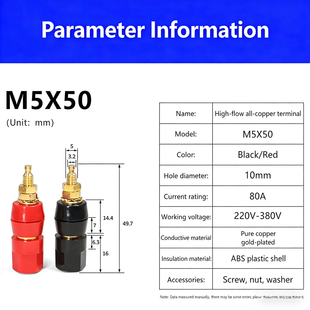 M5 M6 M8 M10 Wire Binding Post Thread Screw  Weld Inverter，Clamp，Power Supply Splice, Battery Terminal Connection