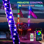 Nilight  3-6FT RGB LED Whip Light, Spiral Neon Flagpole Lights With Remote Control Color Changing Lights for ATV UTV Buggy 2PCS