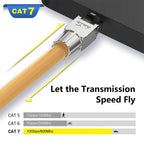 Denswire CAT7/CAT6A RJ45 Connectors, Tool-Free Shielded Zinc Alloy Ethernet Plugs Termination Plug Fits Solid/Stranded Cable