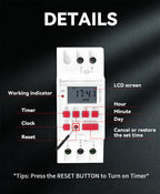 GEYA THC-15 Digital Timer Switch Weekly Programmable Timers 16A 20A 30A ACDC12V 24V 110V 220V 240V Timers