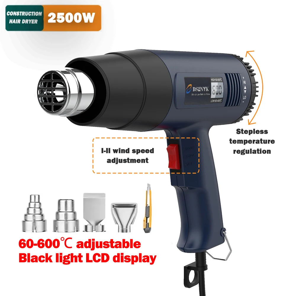 2800W Construction Thermal Dryer 220V Heat Guns Soldering Tool Temperature Adjustable Revair Hair Dryer Shrinking Wrapping Tools