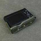 Handmade Leather Case for Panasonic Lumix TZ99 ZS99 Camera Carrying Bag with Adjustable Shoulder Strap