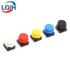 12*12*7.3MM Tactile Push Button Switch Momentary Micro switch button Tact Cap White Black Yellow Blue Red for Arduino Switch