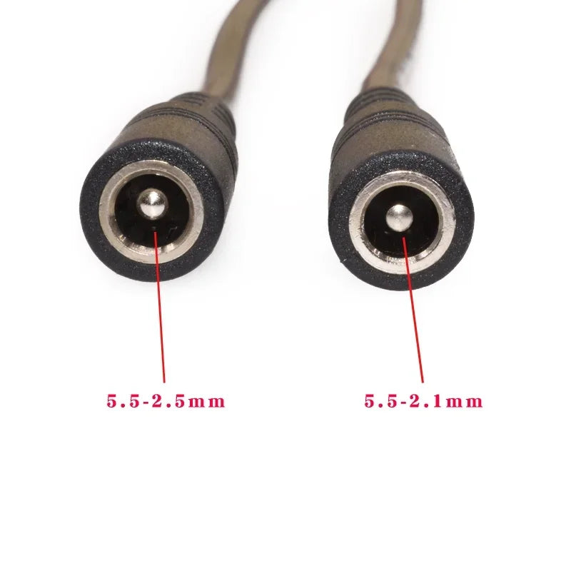 DC Power Plug 5.5 X 2.1 2.5mm 5.5 * 2.1mm Male Female CCTV Adapter Connector Cable Extension Cords 12V Surveillance Camera