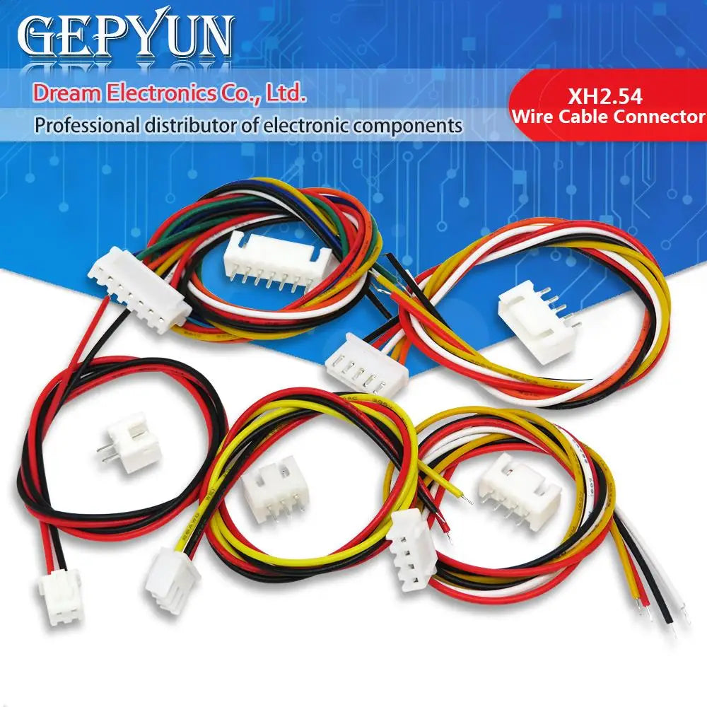 10Sets JST XH2.54  Wire Cable Connector 2/3/4/5/6/7/8/9/10 Pin Pitch Male Female Plug Socket 20cm Wire Length 26AWG XH 2.54mm