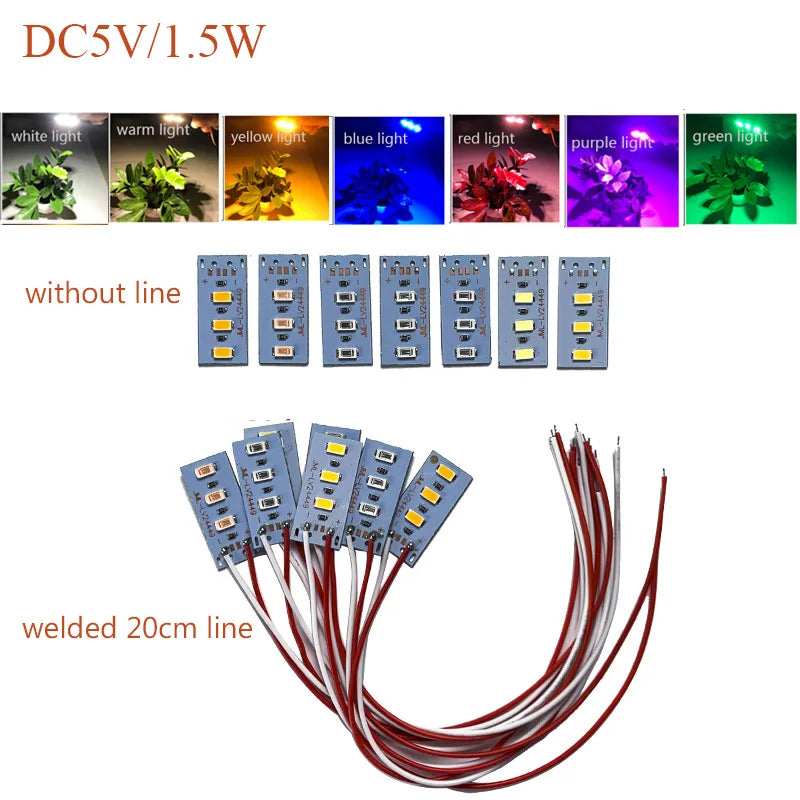 High Brightness 1.5W 5V  LED 5730 SMD Color Lamp Bead Light Board Bulb With Line Red Purple Yellow Green Blue  Warm White Light