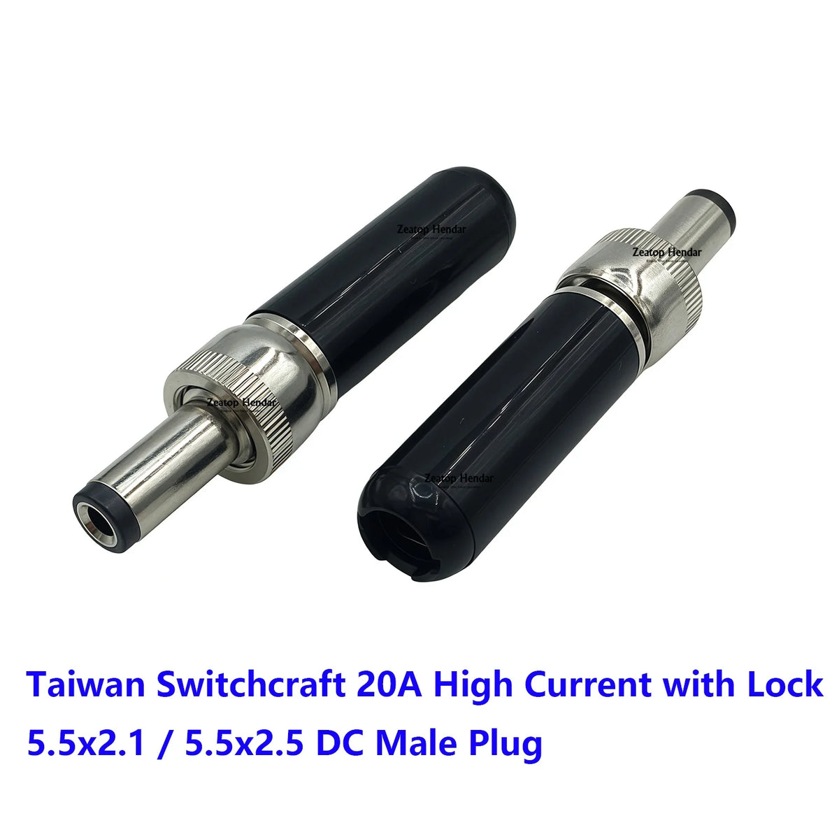 1Pcs Taiwan Switchcraft 20A High Current Copper 5.5 x 2.1 / 5.5 x 2.5 mm DC Male Plug with Lock Power Connector