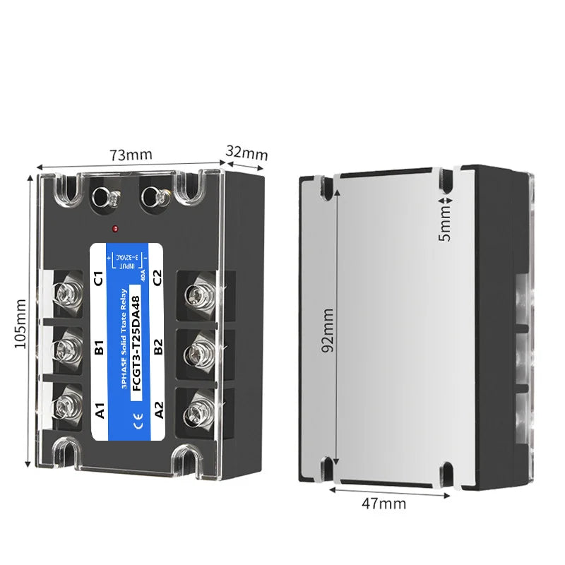 Three-phase Solid State Relay SSR 3 Phase 10A 25A 40A 60A 80A 100A 120A 150A 200A AC Control AC DC Control AC 25DA 380VAC