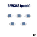 B*5Pcs Photodiode BPW34S BPW34 Surface Mount/Direct Plug-in SMD-2/DIP-2 Silicon PIN Photodiode Infrared Receiver Tube