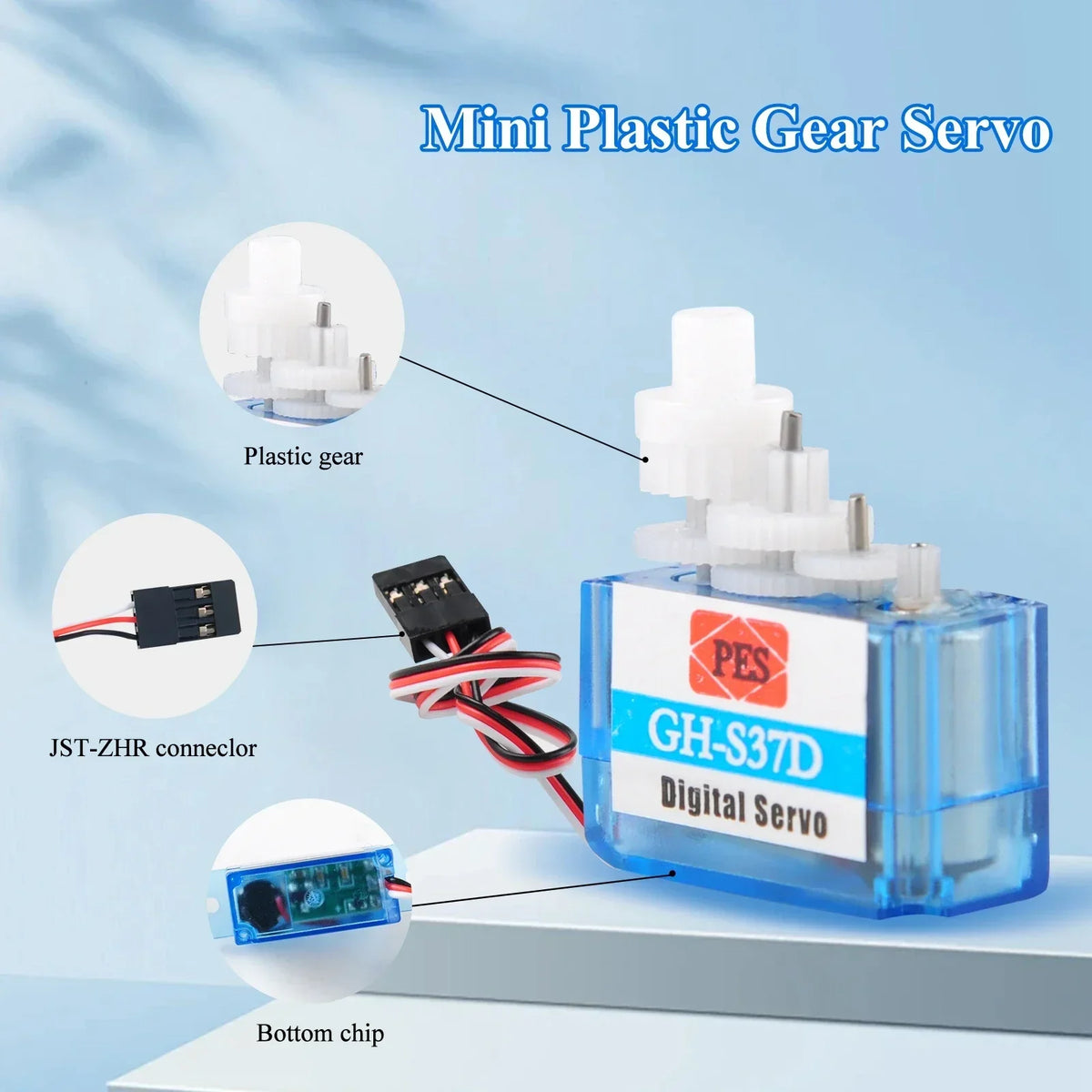 1/2/4 PCS GH-S37D Micro Digital Servo Motor 3.7g Super Light 90 Degree for RC Plane/Helicopter/Boat/Car Super Light Mini Servos