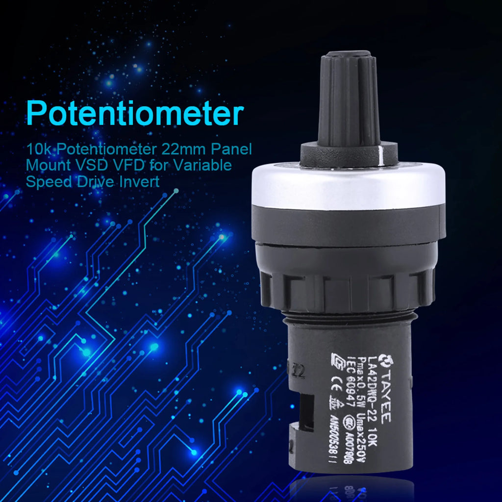 10k Potentiometer Panel Mount VSD VFD for Variable Speed Drive Invert VFD Potentiometer VSD Potentiometer 10k Potentiometer