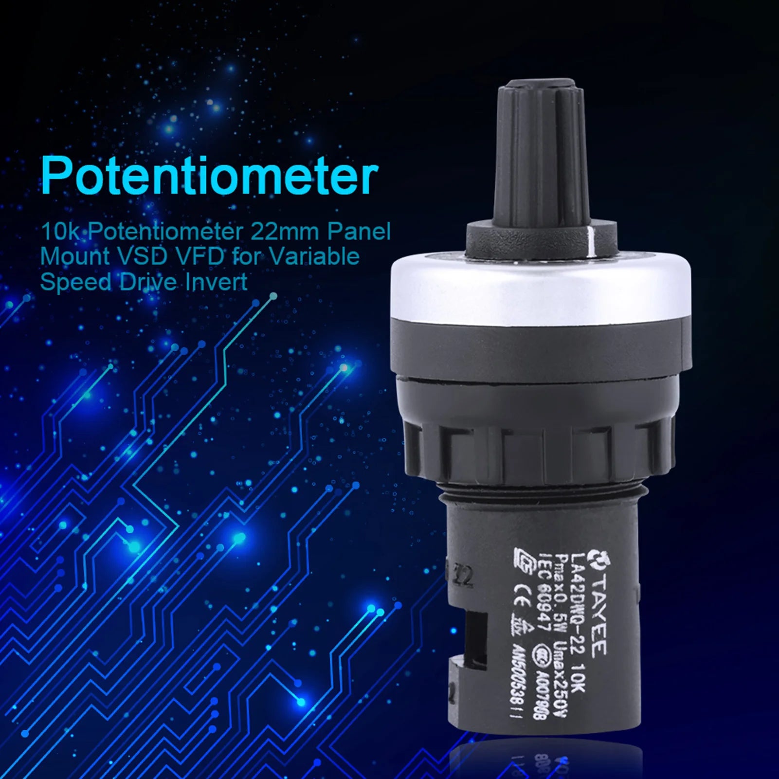 10k Potentiometer Panel Mount VSD VFD for Variable Speed Drive Invert VFD Potentiometer VSD Potentiometer 10k Potentiometer