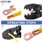 Heavy Duty Battery Lug Crimper YEJ-5100A for 5A-100A(AWG 13-3) OT Open Barrel Terminals, Automotive Wire Crimp Pliers