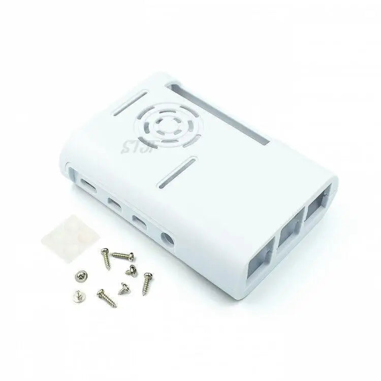 for Raspberry Pi 4B ABS injection molded case with a black and white heat dissipation fan