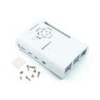 for Raspberry Pi 4B ABS injection molded case with a black and white heat dissipation fan