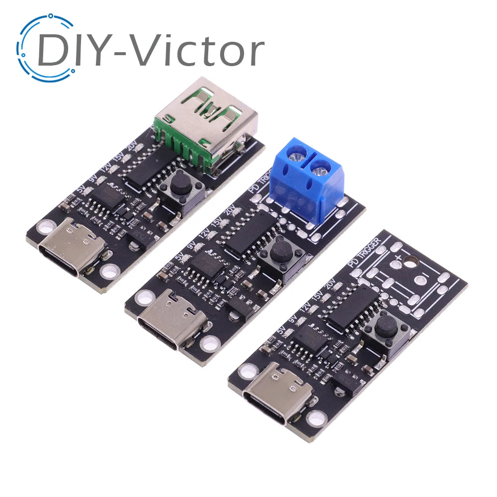 100W 5A Type-C USB QC Decoy Trigger Board 5V 9V 12V 15V 20V Output PD 2.0 3.0 Trigger Adapter Cable Connection Polling Detector