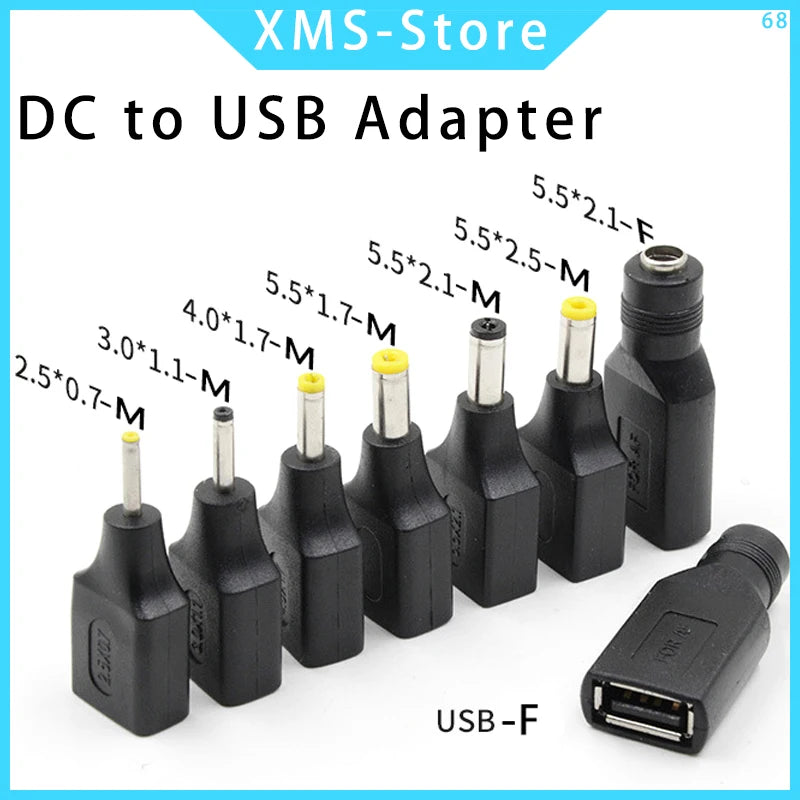 USB to DC Adapter 5.5*2.5/5.5*2.1/4.8*1.7/4.0*1.7/3.5*1.35/3.0*1.1/2.5*0.7/5.5*1.7 USB female to DC male power adapter