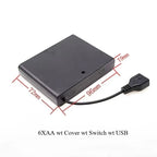 2X 3X 4X 6X 8X AA USB Battery Case With Power Switch With USB Socket AA Battery Box for 5V LED Strip Lights Mini Power Supply