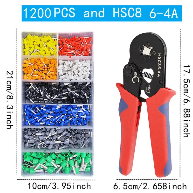 VE Tubular Crimp Terminals,Cable Electrical Connector,Insulated Wire Connectors,Tube Type Terminal Crimping Pliers HSC86-4