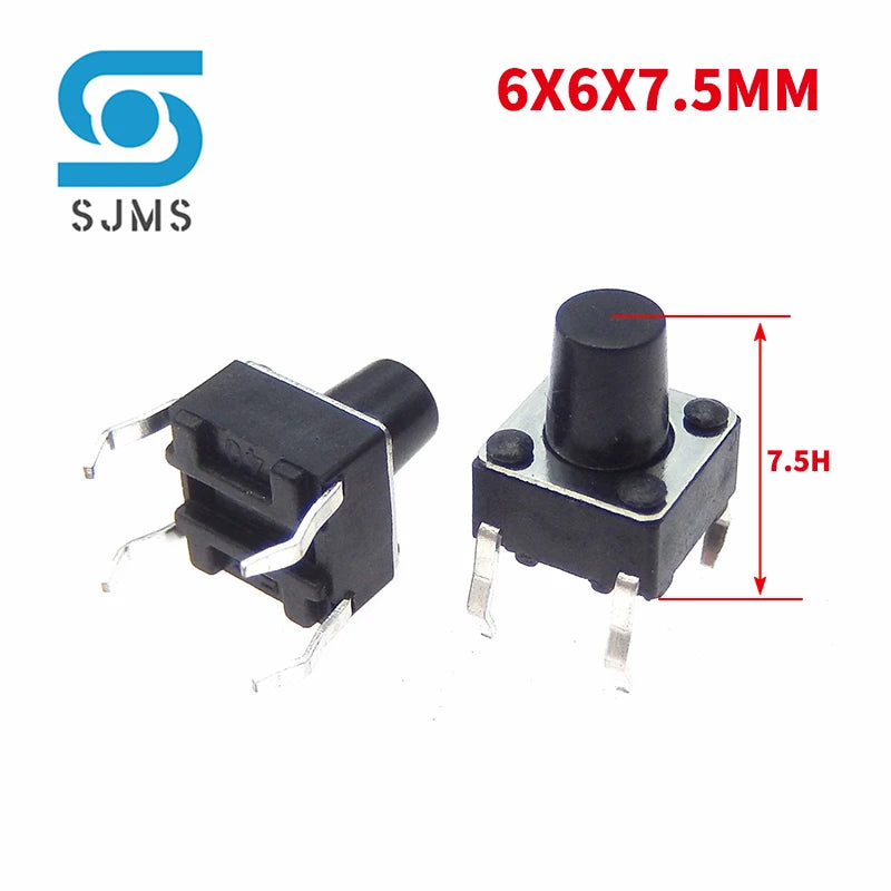 20/50PCS 6X6 6X6X5mm DIP 4Pin Tactile Micro Push Button Switch 6*6*4.3/5/6/7/8/9/10/11/12/13MM Micro Touch Button Power Switches