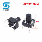 20/50PCS 6X6 6X6X5mm DIP 4Pin Tactile Micro Push Button Switch 6*6*4.3/5/6/7/8/9/10/11/12/13MM Micro Touch Button Power Switches