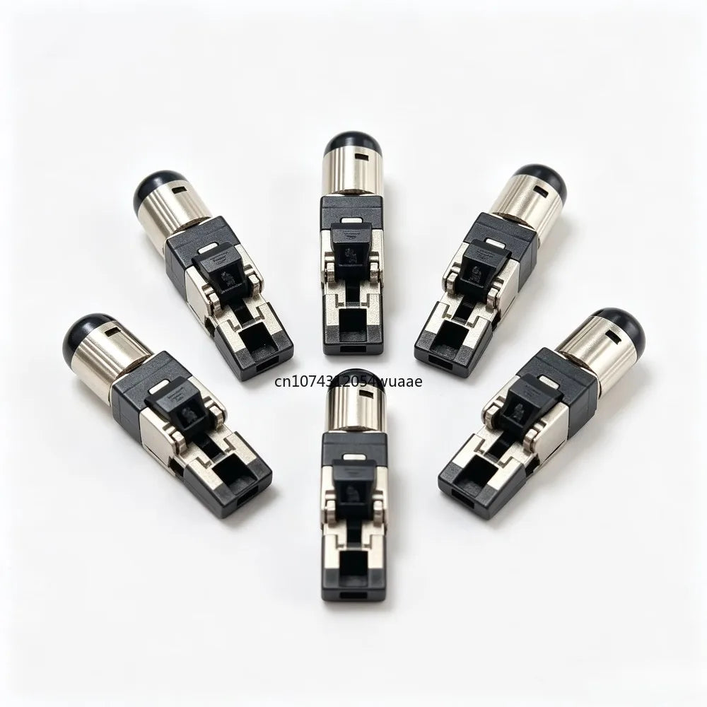 2/6/10Pcs RJ45 CAT6A Cat7 CAT8 Connectors Tool-Free Zinc Alloy Shielded 10G Ethernet Termination Plugs for 23AWG SFTP Cables