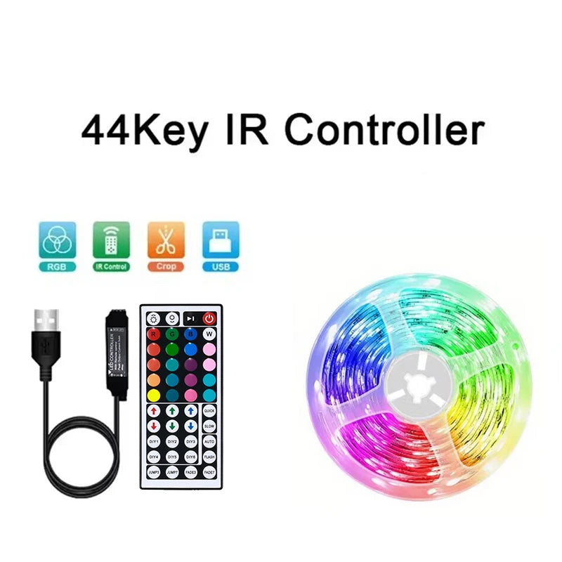 18 LED Strip Lights 5050 RGB USB Color Changing Flexible Lamp Tape with APP Control for Room Decoration TV Backlight
