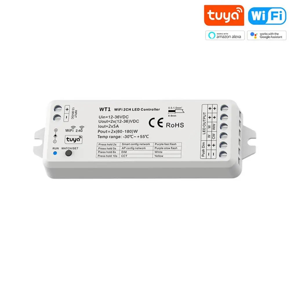 24V CCT COB LED Strip Light 3500K-6500K RA90 608LED/m LED Bar 2.4G RF Touch Remote Smart Life Alexa Google Tuya Wifi Controller