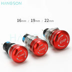 Metal Emergency Stop Push Button Switch Latching 12V-250V Stainless Steel Red Mushroom 16 19 22 25MM 1NO1NC Momentary