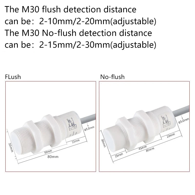 M30 Corrosion-Resistant Capacitive Proximity Switch, Non-Metallic Induction Switch Resistant to Strong Acids and Alkalis