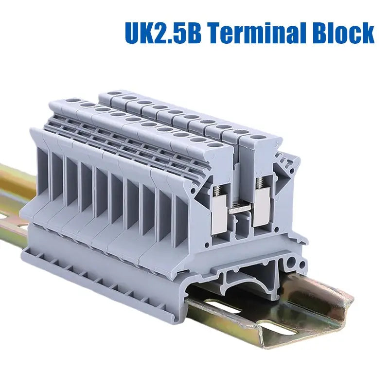 10/100pcs 7 Colors DIN Rail UK2.5B Terminal Block Clamp Connector 800V 32A UK-2.5N 2.5mm Square Universal Screw Connectors