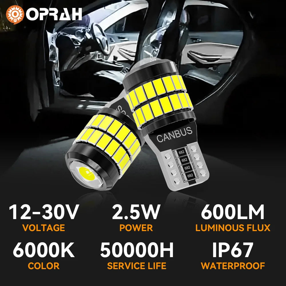 Upgraded 2/10x T10 W5W LED Canbus No Error 168 194 Bulb 3030 smd Car Interior License Plate Reading Door Lamp 12V 6000K White