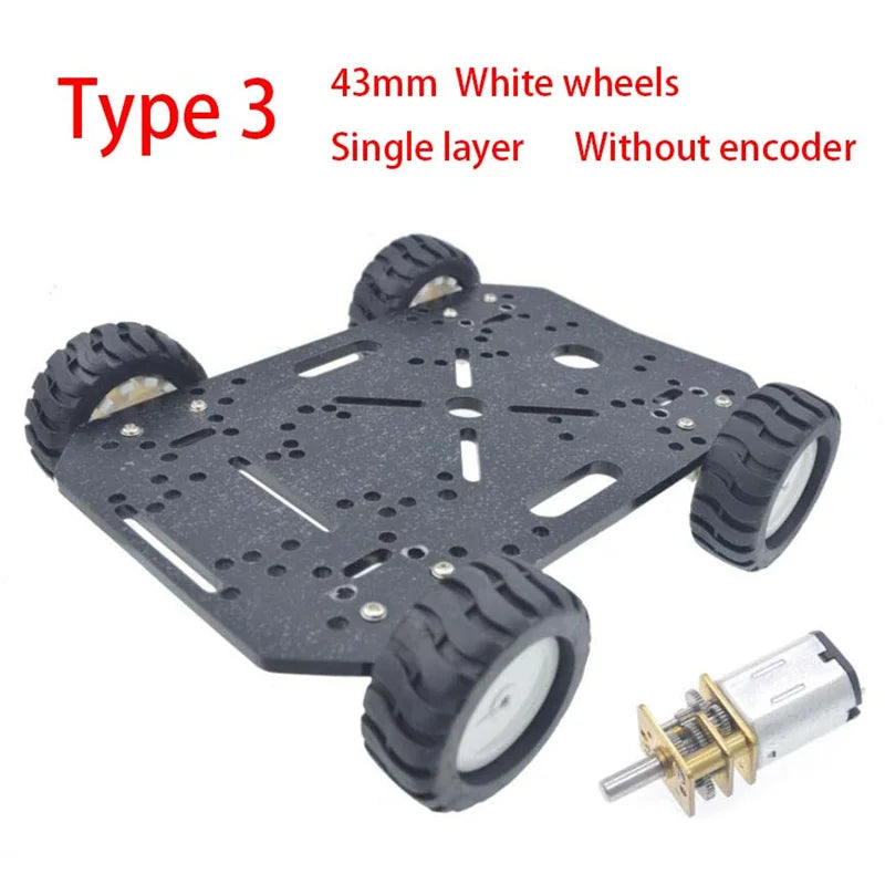 4WD Chassis Smart Robot Car 6V N20 DC Mini Micro Gear Motor Smart Car Kit 4WD Robot Chassis Kits With Encoder Mecanum Wheel Car