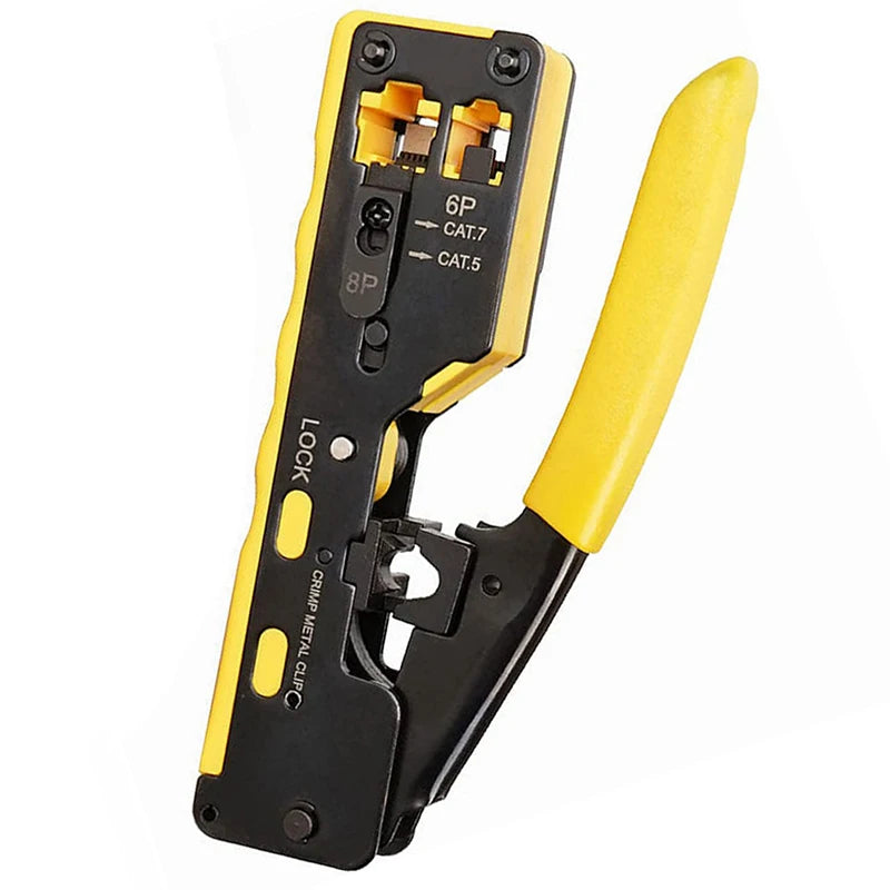 ZoeRax RJ45 Crimp Tool Ethernet Crimping Tool Wire Cutter Crimper for Cat7 Cat6a Cat6 Cat5e Pass Through Connectors