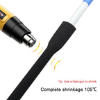 Black Fishing Rod Heat Shrink Tube Anti-Skid ID 15mm - 60mm DIY Non-Slip Handle Protect Wrap Cover Case 2:1 Polyolefin Sleeve