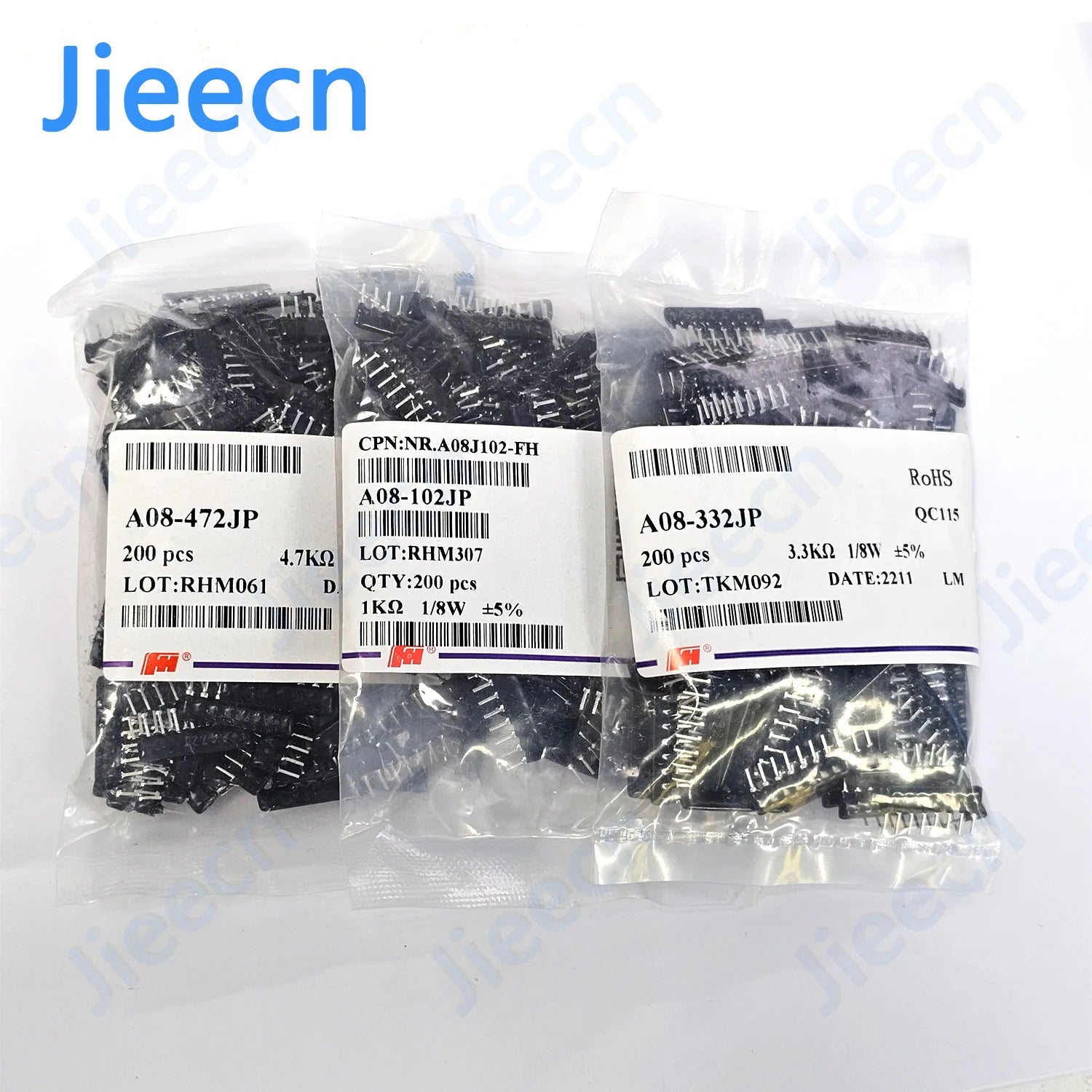 200PCS 4PIN-10PIN Exclusion Network Resistor array DIP 220R 330R 470R 510R 680R OHM 1K 1.5K 2K 2.2K 3K 3.3K 10K 100K 9A681J 510K