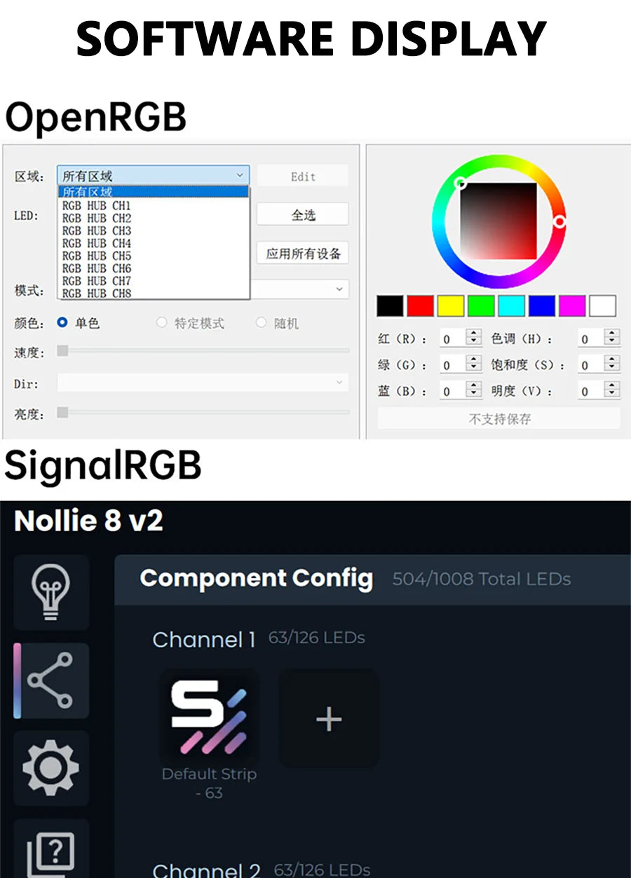 Nollie SignalRGB OpenRGB Universal Addressable 5V 3PIN ARGB Asynchronous Controller HUB For Computer PC Cooling Fans Light Strip