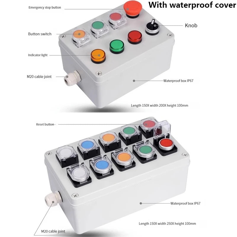 NEW high-quality Switch with arrow button control box self start button water tank electrical industrial emergency stop switch