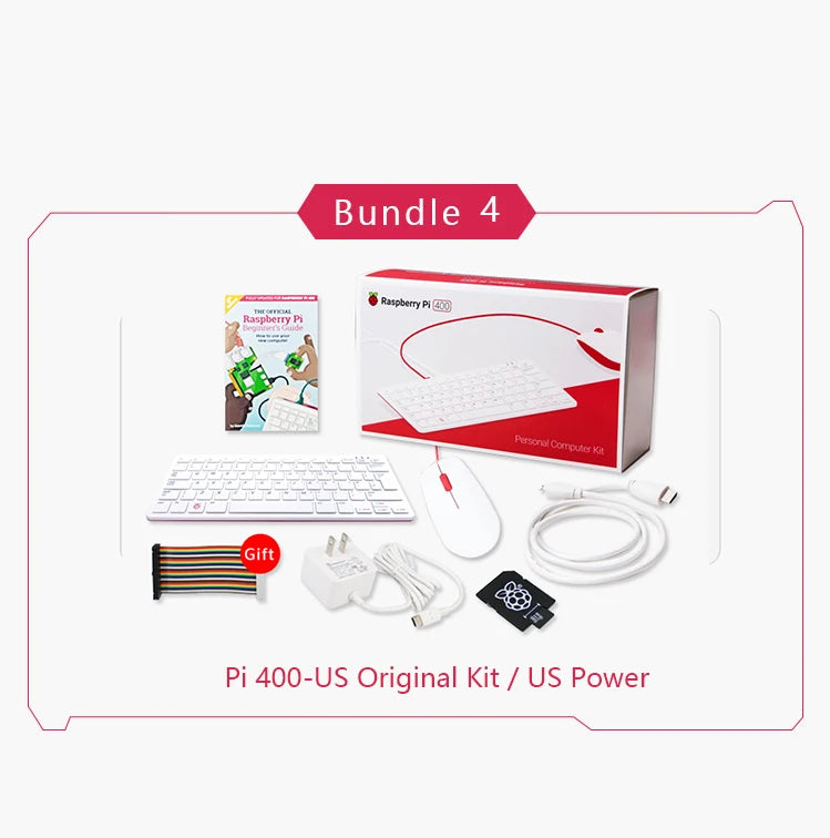 Raspberry Pi 400 Personal Computer or Kit,Quad-core 64-bit Processor 4GB of RAM ,WiFi Dual-display Output For 4K